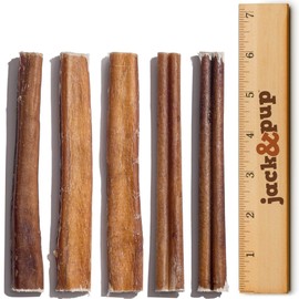 Jack&Pup 6" Thick Bully Sticks for Medium Dogs, Dog Bully Sticks for Small Dogs, Bully Sticks for Puppies Natural Bully Sticks Odor Free Long Lasting Dog Chews (6 Inch Bully Sticks - Thick (20 Pack))