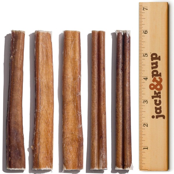 Jack&Pup 6" Thick Bully Sticks for Medium Dogs, Dog Bully
