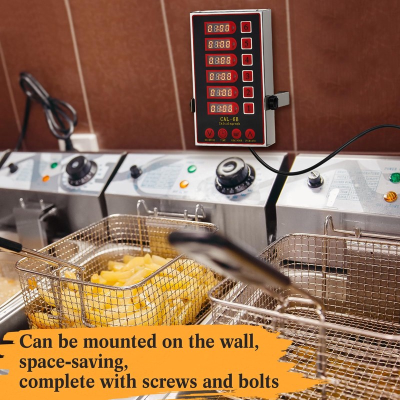 Relaxweex 1 Pack 6-Channel Digital Kitchen Timer, Commercial Cooking Timer