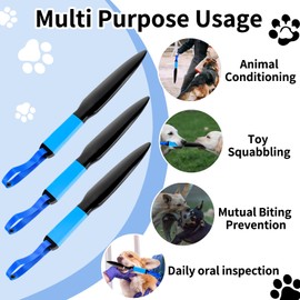 zzhxkjhky 3PCS Dog Break Stick for Small Medium Dogs 13.6Inch Training Tool Chew Toy, Stress Relief Interactive Stick, Indoor Outdoor Pet Supplies (Black+Blue)
