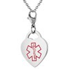 Sabrina Silver Stainless Steel Heart Patient Medical Alert ID Tag
