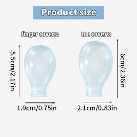 2pcs Toe & 2pcs Finger Covers, Silicone Waterproof Durable Finger and Toe Covers Practical Protection Accessories for Shower Manicures