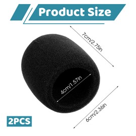 Microphone Cover, 2PCS Foam Mic Covers Black Microphone Windscreen Pop Filter Covers Microphones Accessories for Most Standard Handheld Microphones