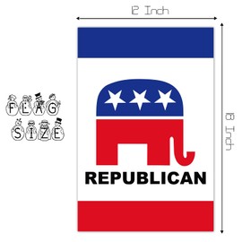 Republican Party New Garden Flag 12X18 inch Double Sided Flags White Elephant Garden Flags Vivid Color for Home Yard Festival Outdoor Decor