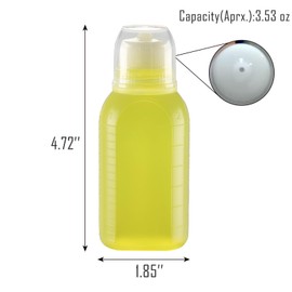 RAMFIYN 6pcs 3.4 oz Salad Dressing Container to Go, Leak Proof Travel Size Salad Dressing Bottles for Lunch with Screw Cap, Small Condiment Containers with Lid