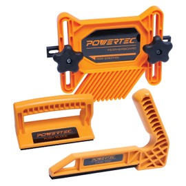 POWERTEC Safety Kit - Table Saw Push Block, L Shape Push Stick & Featherboards - 3Pcs Set of Safety Accessories for Router Table, Jointer & Band Saw, Woodworking Tools to Reduce Kickback (71551)