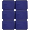 Pyrex 7211-PC 6-Cup Navy Blue Rectangle Plastic Food Storage Lid