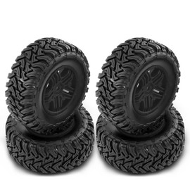 Kquepo 110mm RCCar Rubber Tyre Rim Set for 1/10 Short Course Truck Arrma Senton-550/9125 Slash Redcat/, B