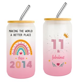 11 Year Old Girl Gift, 11th Birthday Gifts for Girls 2025,Happy 11th Birthday Cups With Lids and Straws Gift Ideas,Fashion Gifts for Her.Thoughtful Presents for 11 Year Old Daughter Niece Sister