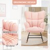 ELLUROOW Nursery Rocking Chair Teddy, Bedroom Furniture Glider Chair Comfy