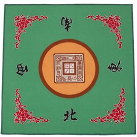 Mahjong Mat with 3 Free Dice, Anti Slip and Noise Reduction Table Cover for Mahjong, Poker, Card Games, Board Games, Slip Resistant Mat(Green) 31.5" L x 31.5" W (80cm X 80cm)