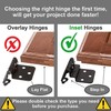 DecoBasics 3/8" Inset Cabinet Hinges Black (25 Pair -50 Pcs)