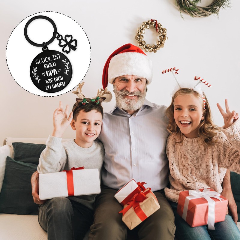Tasoraor Best Grandpa Gift Keyring – Double-Sided Engraving Key Ring