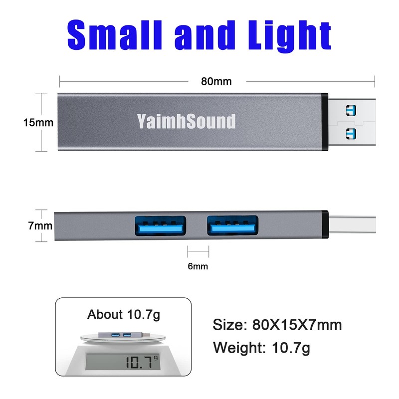 USB to USB Adapter,USB A to USB A, 3-Port USB