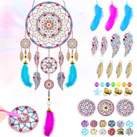 Gifts for 5 6 8 10 Year Old Girls: Craft Kits for Kids Ages 8-12 - Diamond Painting Art Kits for Kid Crafts Wind Chime - Birthday Gift Toys for 6 7 9 11 Year Old Girl Gem Art Supplies Dreamcatcher