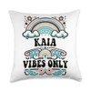 KAIA Vibes Only Cute Retro Girls KAIA Name Throw Pillow