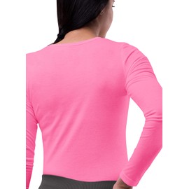 Sivvan Scrubs for Women - Long Sleeve Comfort Underscrub Tee - S8500 - Neon Pink - M