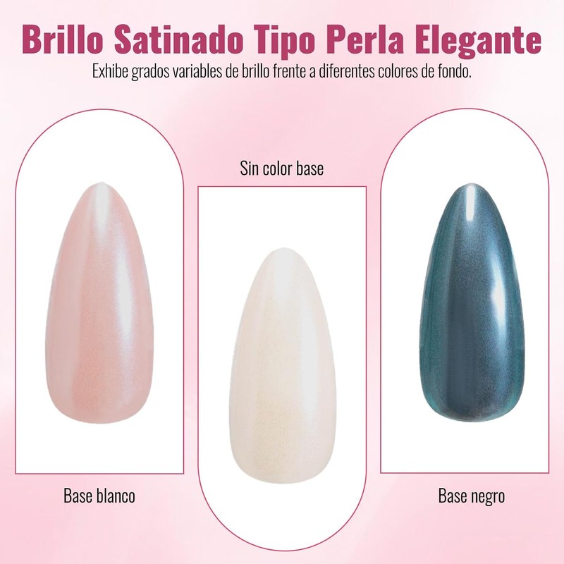 CHERIMOYA Polvo para Uñas Efecto Metálico Luz de Luna con