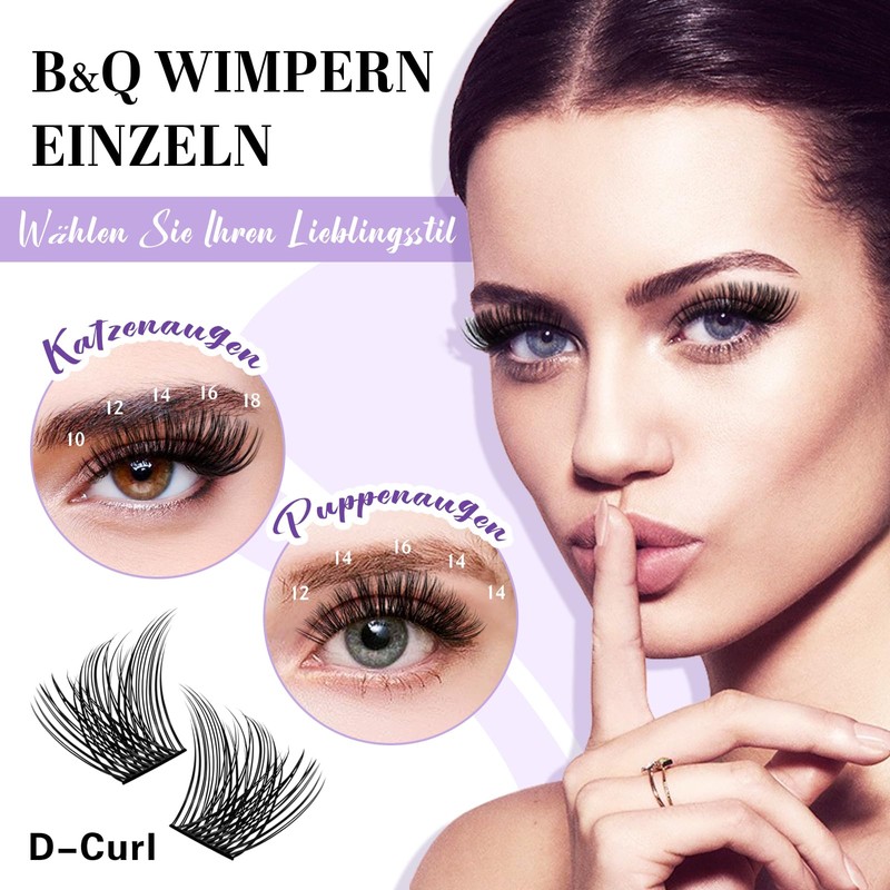 B&Qaugen Individual Eyelashes, 208 Pieces, 16MIX, B&Q DIY Lash Clusters,