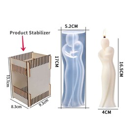 Human Body Mother Child Silicone Candle Mold DIY Scented Candle Making Soap Resin Epoxy Mold Gifts Craft Home Decor(6.69inch,White)