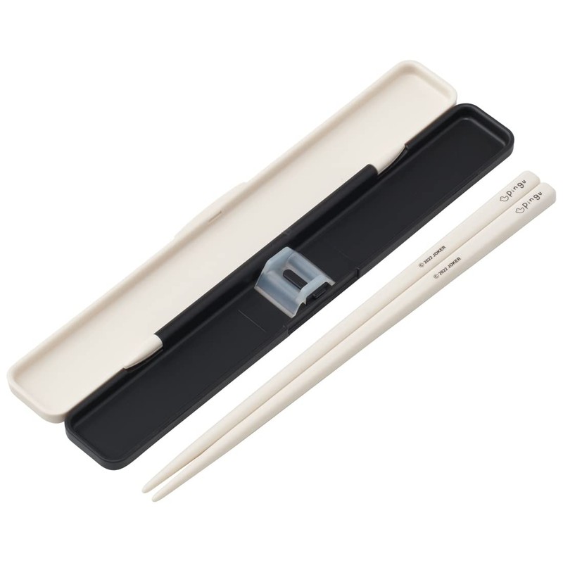 Skater ABC3AG-A Pingu Chopsticks and Case Set, 7.1 inches (18