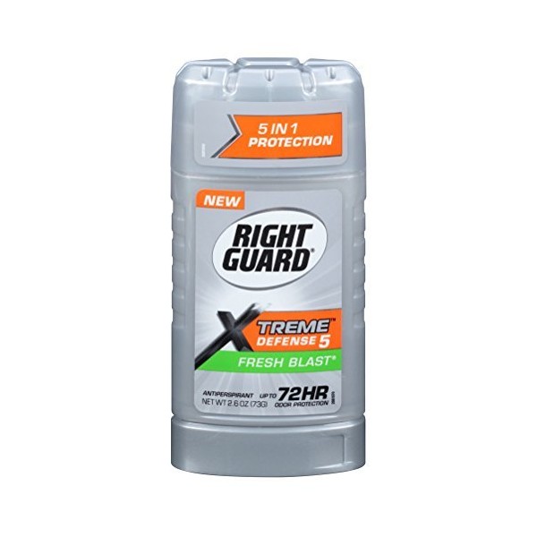 Right Guard Xtreme Defense 5 2.6 Ounce Fresh Blast Solid (76ml) (2 Pack)