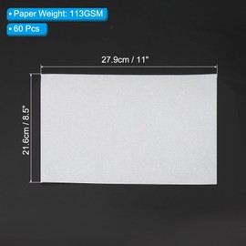 PATIKIL 60 Sheets Vellum Paper 8.5 x 11, Vellum Paper Printable Translucent Paper 113GSM for Invitations Laser Inkjet Printing Card Making Crafting Wedding Tracing, White