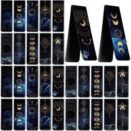 Sinmoe - 30 marcadores magnéticos de luna espacial, galaxia, cielo estrellado, clip de página para niños, adolescentes, estudiantes, profesores, amantes de los libros, lectura, biblioteca escolar