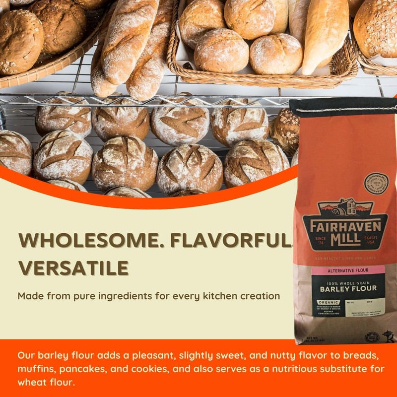 Fairhaven Mill Whole Grain Barley Flour 5 lbs - Non-Wheat,
