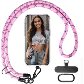 Correa para Celular Mujer, 10mm lanyard, Colgante para Celular de TeléFonos Celulares, Accesorios para Celular, Funda para Celular, Llaves, CáMaras y CordóN Ajustable (Rosa)