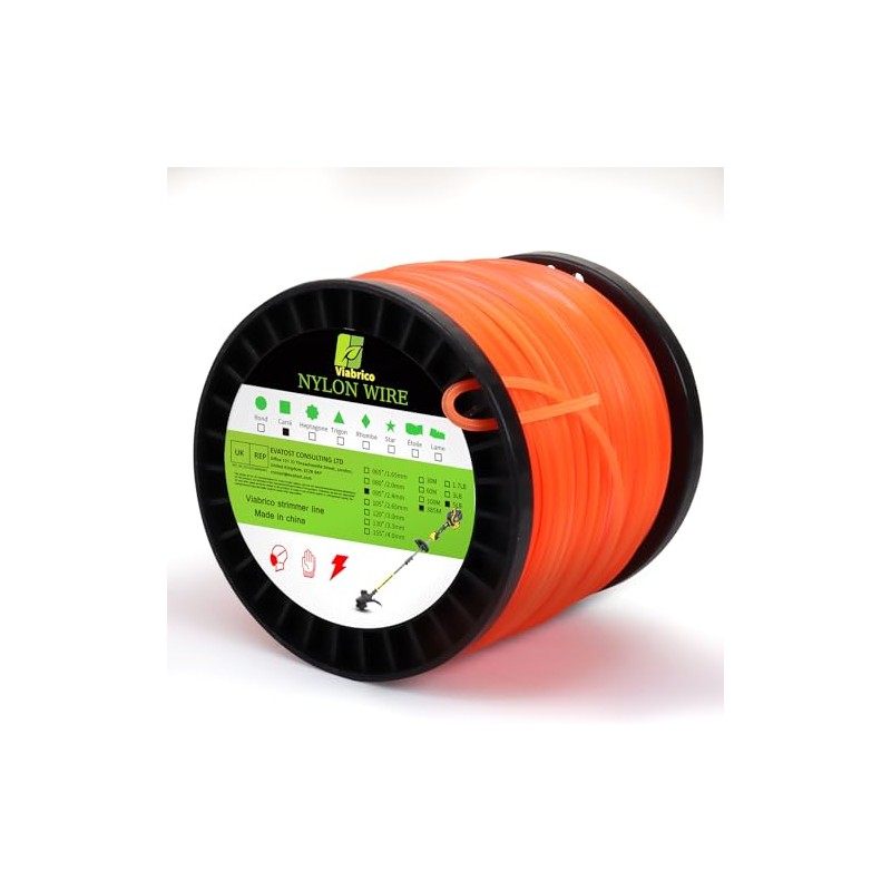 VIABRICO 095 Inch Trimmer Line, 0.095" Weed Wacker Eater String,