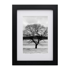 EGOFINE A5/21x14.8cm Photo Frame Black - Made of Solid Wood for Table Top and Wall Mounting
