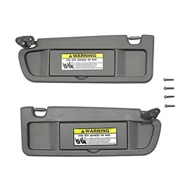 Sun Visor Assembly with Mirror a Pair Left Driver Side and Right Passenger Side Atlas Gray Replacement for 06-11 Honda Civic Replaces# 83280-SNA-A01ZA 83230-SNA-A01ZA