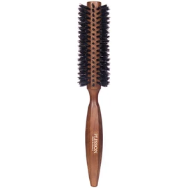 Plisson 12 Rows 100% Wild Boar Round Hair Brush Dark Wood PB9500.12