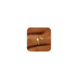 Initial Ring Gold Heart Rings for Women Non Tarnish Chunky Gold Rings Gold Letter Rings Heart Initial Rings Stackable Rings Adjustable Pinky Rings for Birthday Jewerly Stocking Stuffers Gifts