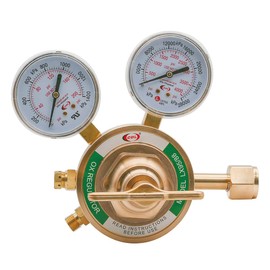 CDL Heavy Duty Oxygen Regulator CGA540,Victor compatible,Large Tank Gauge Cutting Torch Regulator,Outlet 0-200PSI Inlet 0-4000PSI, Full brass,LX95