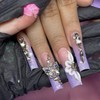 IMRAIN IMRAIN Press on Nails Long Square Fake Nails Purple