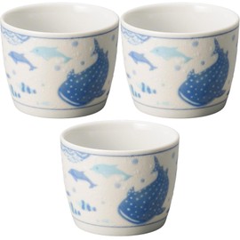 Setomonohonpo 3-piece Set of 3 Nabama Jinbei Soba Boar Mouth, 3.4 x 2.6 inches (8.7 x 6.6 cm)