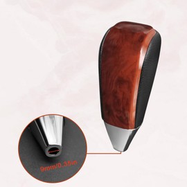 nuoozy Gear Shift Knob Compatible with Toyota Land Cruiser 4Runner Sequoia Tundra Lexus LX470 LS400/430 RX330/350/400h Shifter Knob Handle Black Leather Walnut