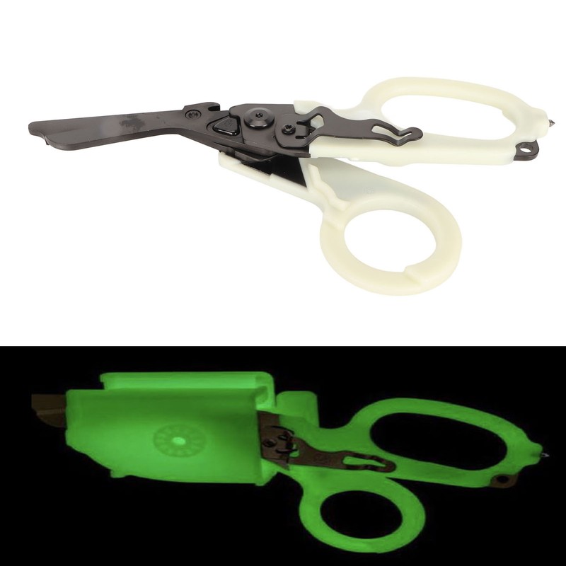 Emergency Response Shears with Glass Breaker Stainless Steel Plastic Luminous