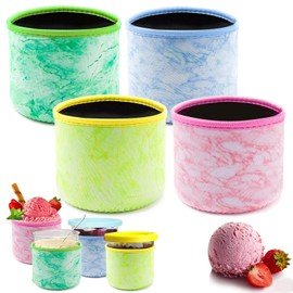 Ice Cream Neoprene Sleeve for Ninja Creami Accessories 4 Pack for NC301 NC300 NC299AMZ Ice Maker Container (16 oz)
