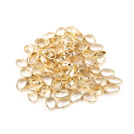 Cierre de oro con colgante de 100 ganchos para hacer joyas, latón chapado en oro de 14 quilates, conectores para collar, 5 x 7 mm