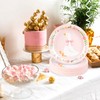 FYSUIMU Silly Goose Paper Plates Disposable Plates Pink Bow Goose