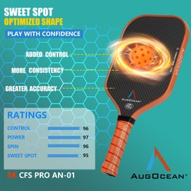 Pickleball Paddles,2025 Carbon Fiber Pickleball Paddle,3K Raw Carbon Fiber Surface with High Grit and Spin,T700SC Racket with High Level of Power Control & Balance,USAPA Approved(A-Brown-16mm)