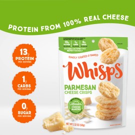 Whisps Cheese Crisps Variety Pack | Protein Chips | Healthy Snacks | Protein Snacks, Gluten Free, High Protein, Low Carb Keto Food | Parmesan, Asiago, Cheddar Cheese (2.12 Oz, 3 Pack)