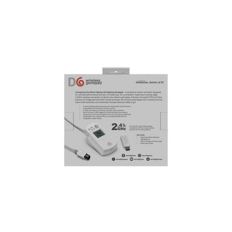 D6 Wireless Controller for Dreamcast™【ホワイト】