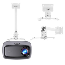 iSinbox Project Mount, Mini Projector Stand White Universal Ceiling Mount Wall Bracket Holder Fits Flat or Sloped Adjustable with Extendable Arms Compatible JY821