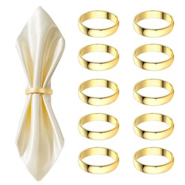 Gold Napkin Rings-10 Pcs Stainless Steel Napkin Rings,Metal Napkin Ring for Table Settings Wedding Christmas Party Dinner Table