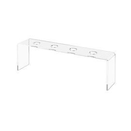 Marketing Holders Wine Bottle Topper Stopper Display 4 Slot Rack .75" Wide Slots 9.75" Wide by 2" Deep Riser with Holes Clear Acrylic Showcase Your Collection