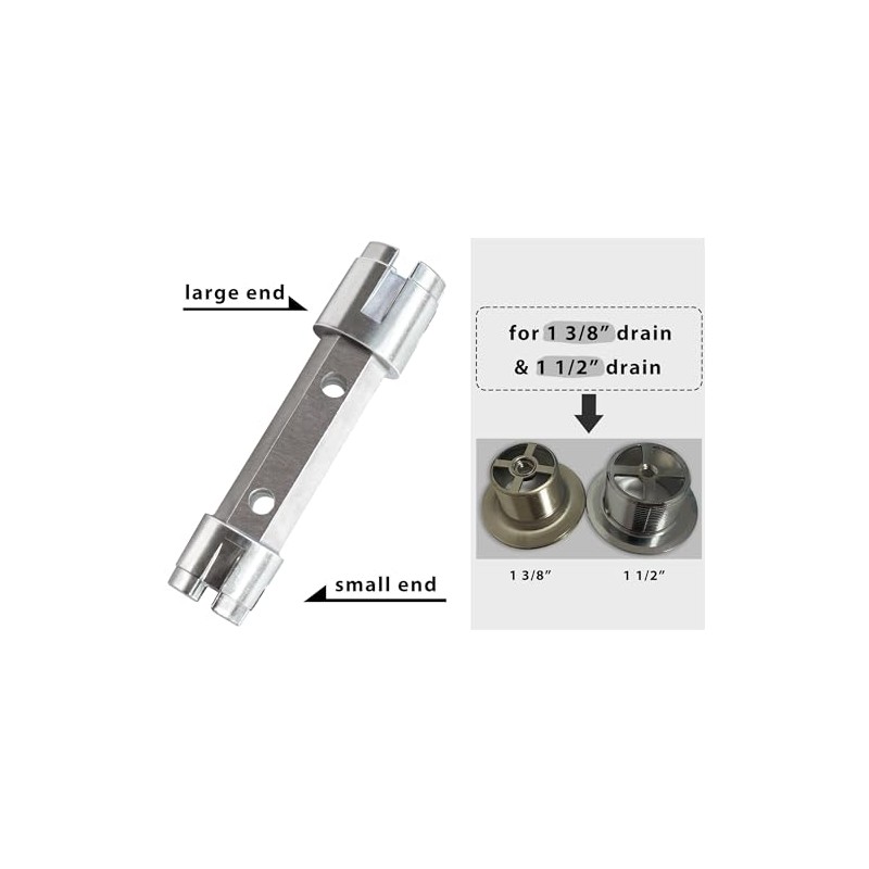 Tub Drain Remover Wrench Removal Tool Dual Ended Dumbell for